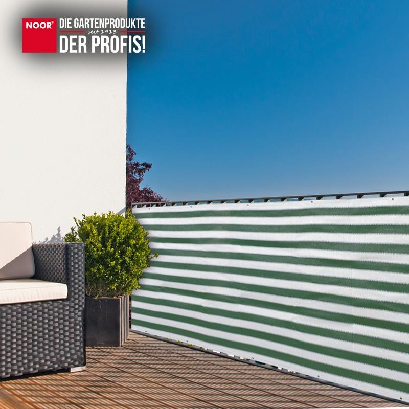 Balkonblende mit Ösen Sichtschutz BalkonFarbe: grün / weiß / ca. Größe: 0,90x3 m