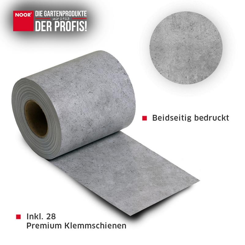 Sichtschutzstreifen Betonoptik 19cm x 35m 630gr/m