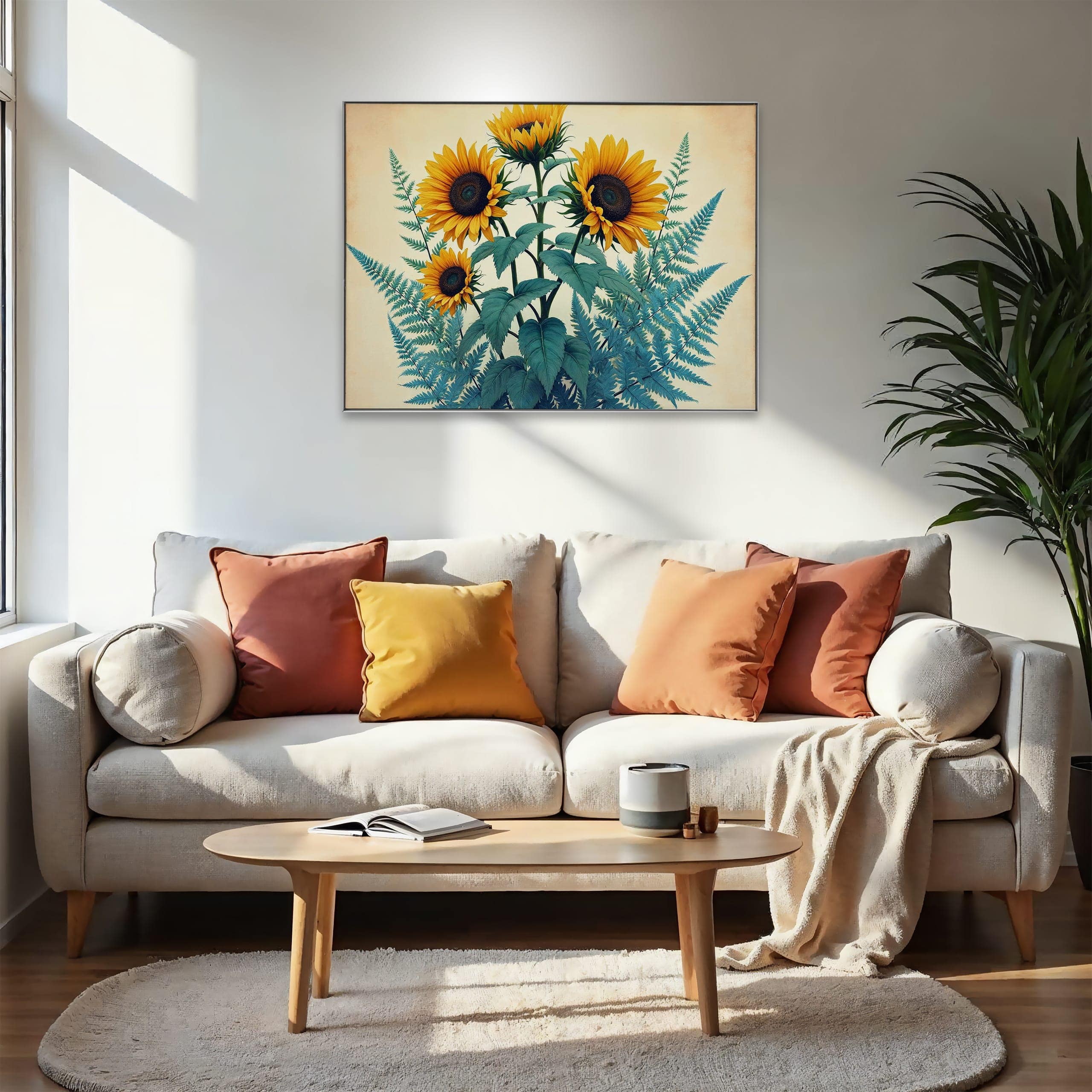 Wandbild Vintage Sonnenblumen