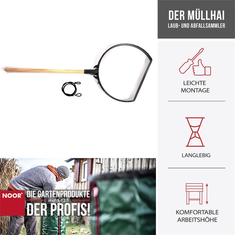 Müllhai Laub- und Abfallsammler mit Stiel