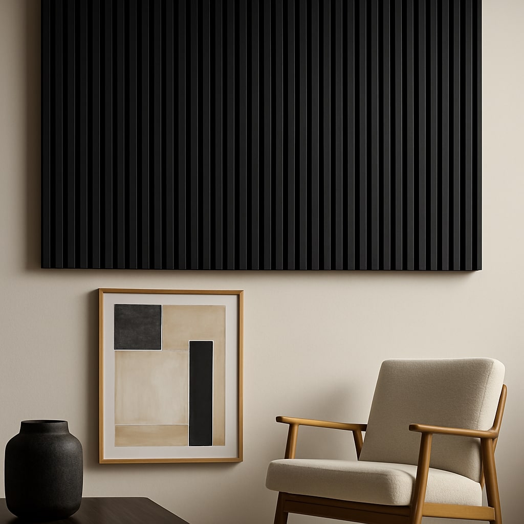 Akustikpaneele Schwarz an Wand Akustikpaneele Schwarz an Wand