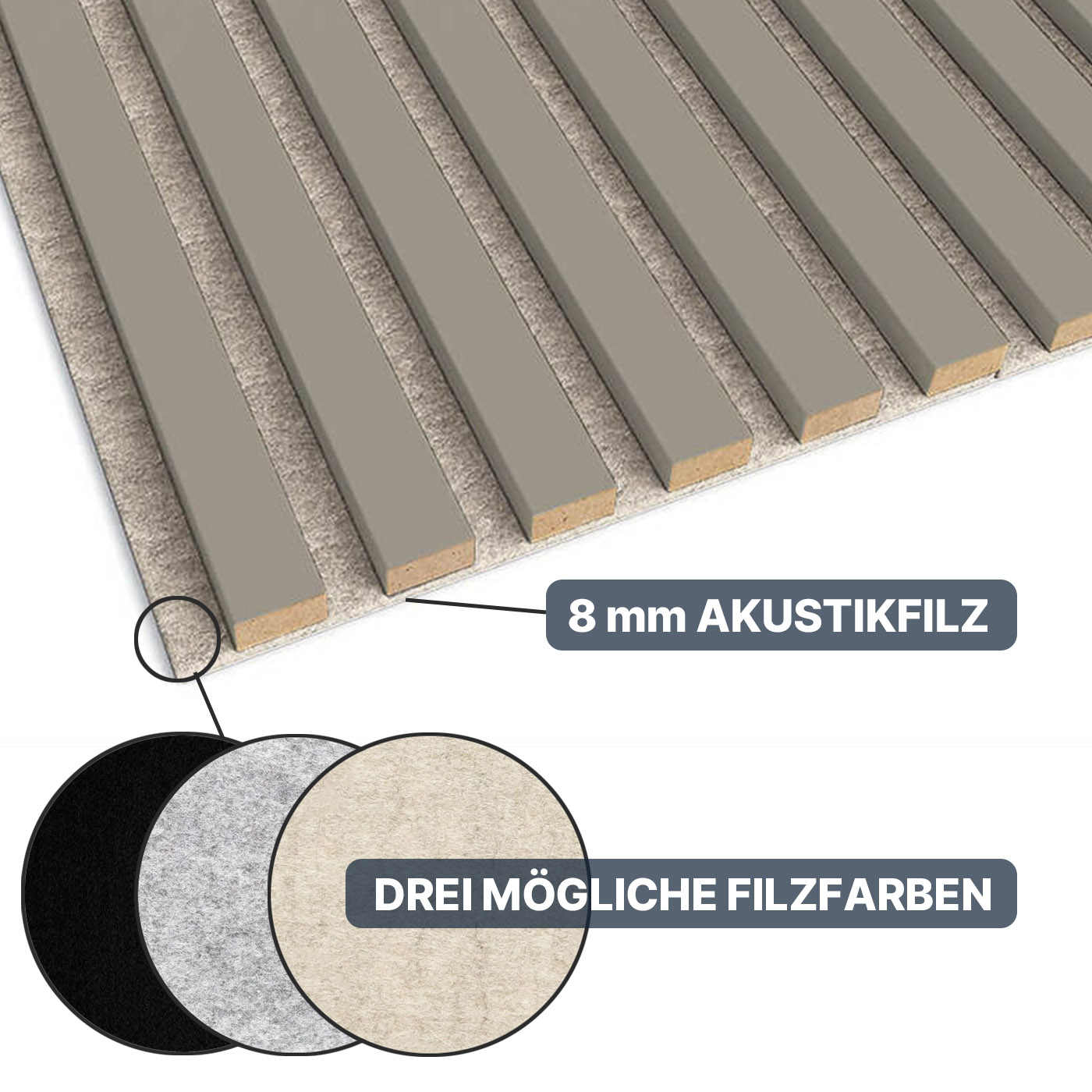 Akustikpaneel in Kaschmir als Zuschnitt