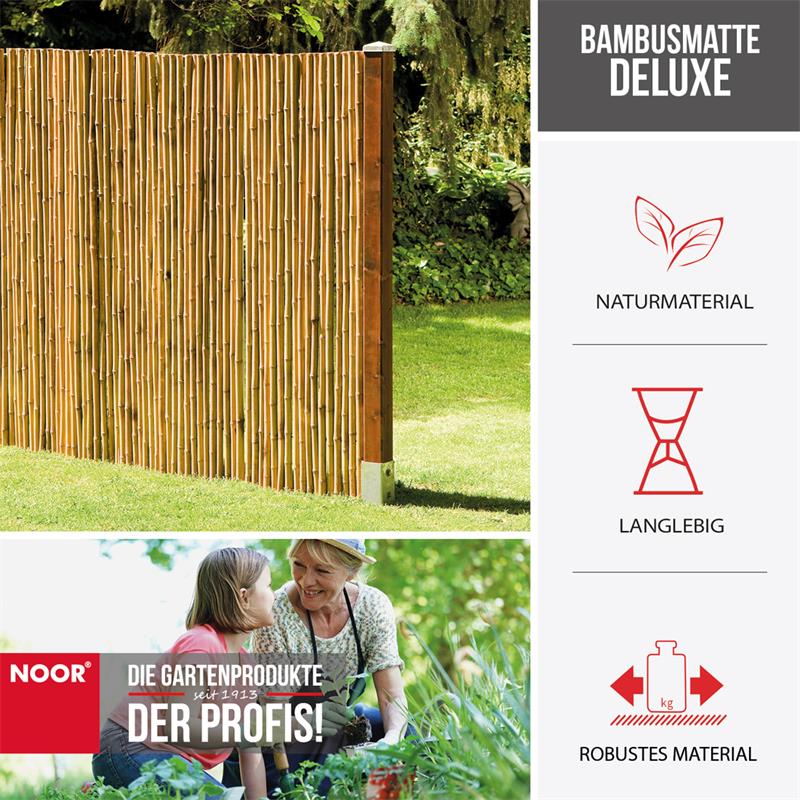 Bambusmatte Deluxe Sichtschutzmatte Ø ca. 20-35 mmca. Größe (HxB): 0,90x2,50 m