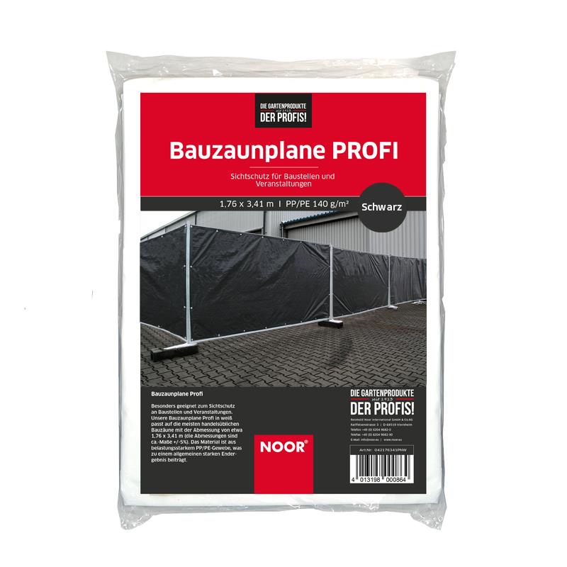 Bauzaunplane Profi 1,76x3,41 m schwarz Plane Zaun