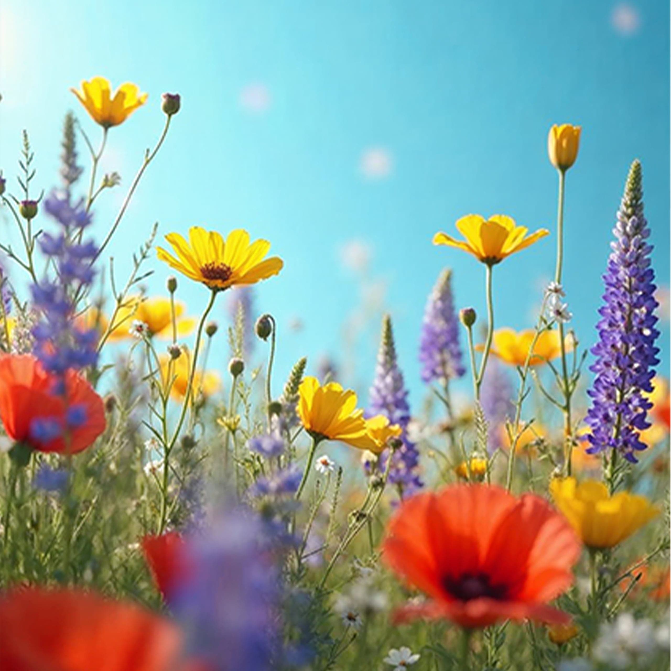 Wandbild Bluhende Blumenwiese-motiv