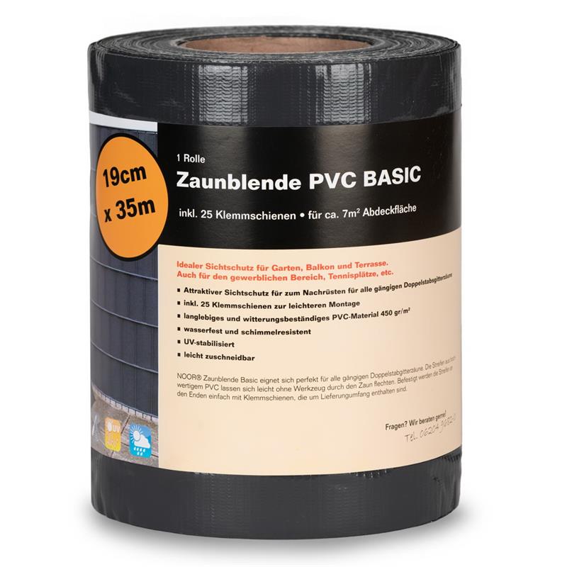 Sichtschutzstreifen PVC Zaunblende 0,19x35 m BasicFarbe: anthrazitgrau (RAL 7016)