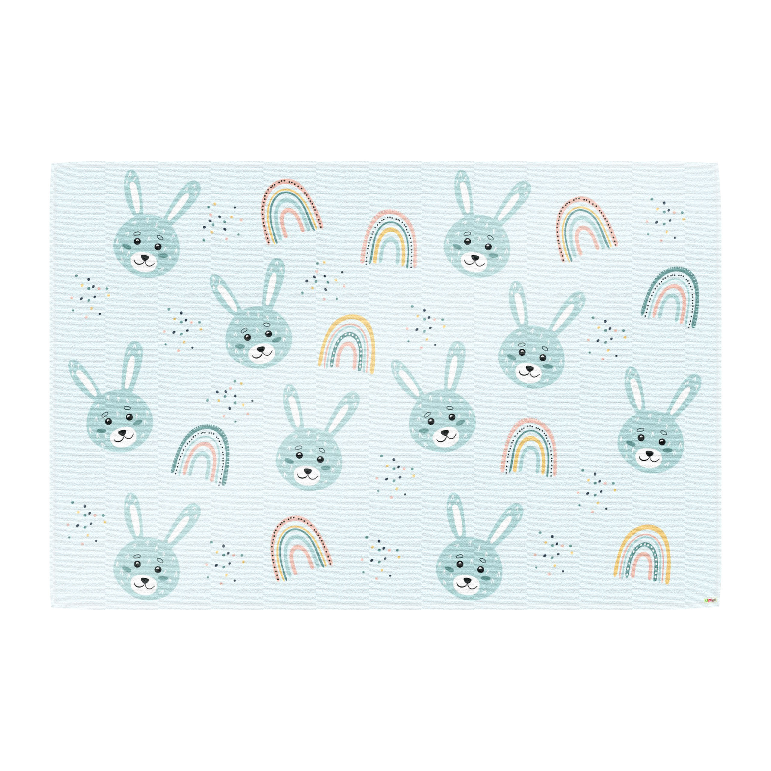 Spielteppich Hase blau