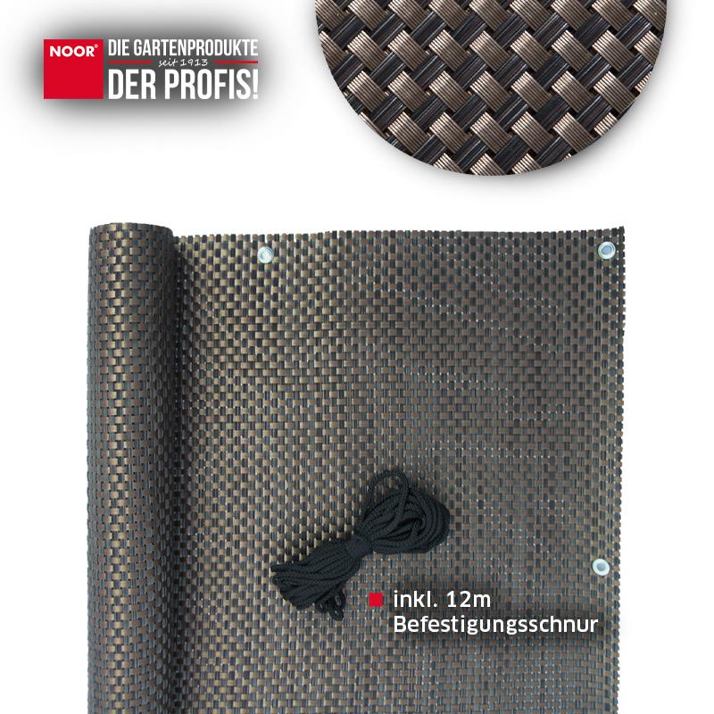 Balkonblende Exklusiv Rattan 0,90 x 3 m / kupfer
