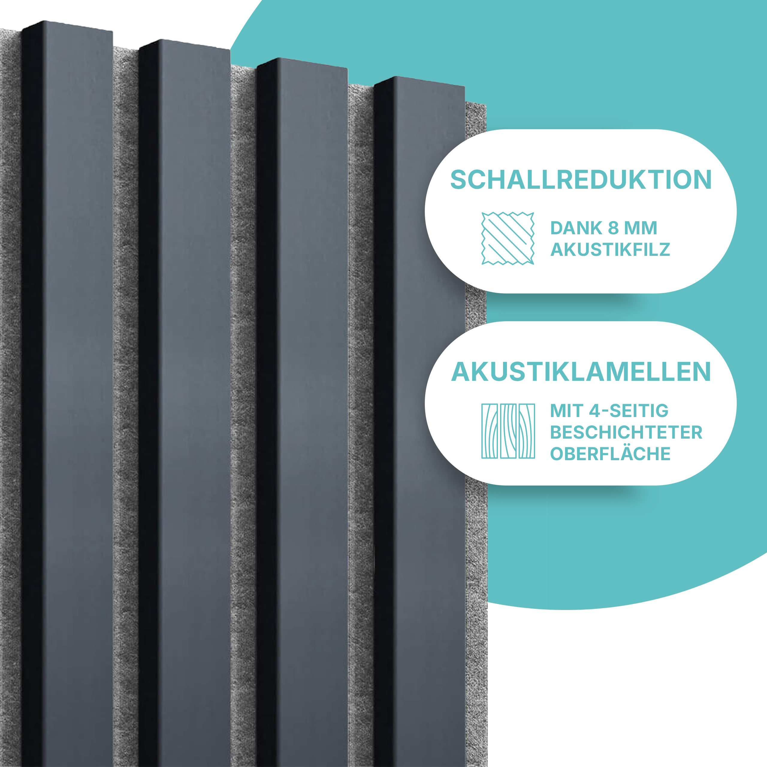 Akustikpaneel in Anthrazit