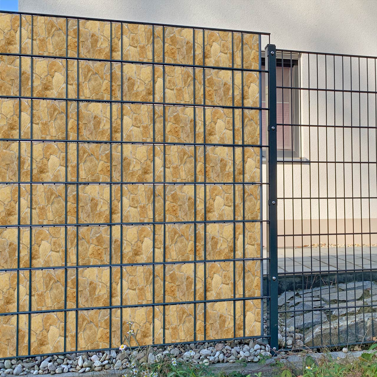 Villa Rustistone steinig Sichtschutz&shy;streifen
