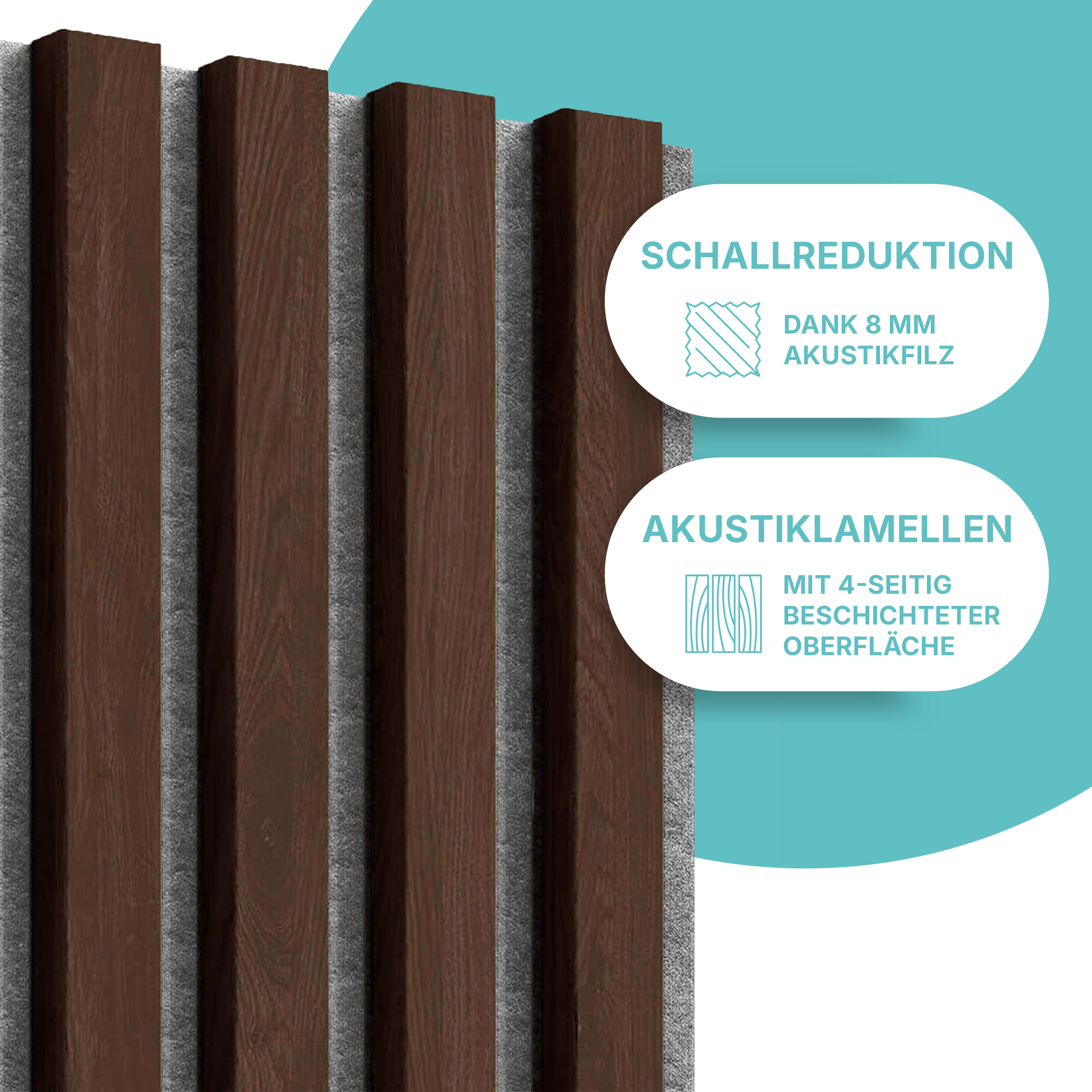 Akustikpaneel in Walnuss