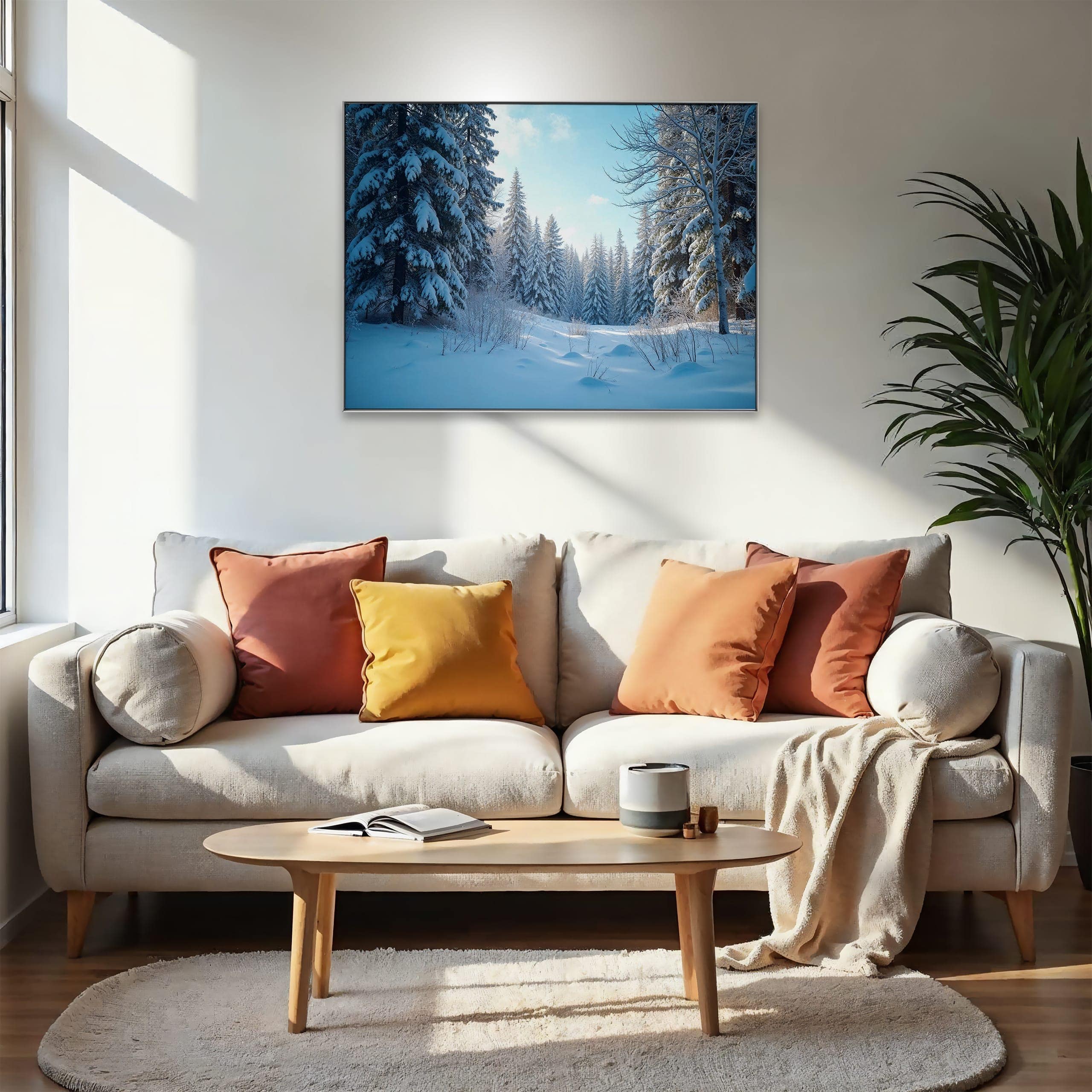 Wandbild Verschneite Waelder
