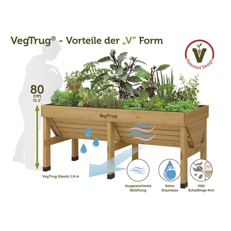 VegTrug® Hochbeet Wall Hugger183x46x80 cmFarbe: Natur