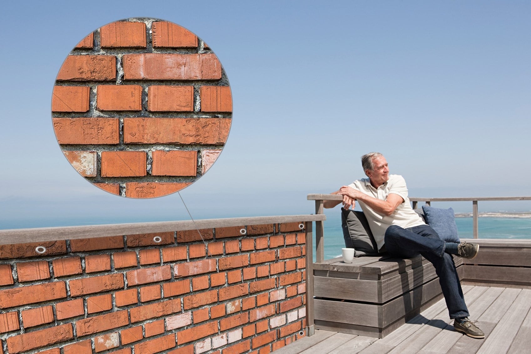 Sichtschutz Ziegelsteinmauer