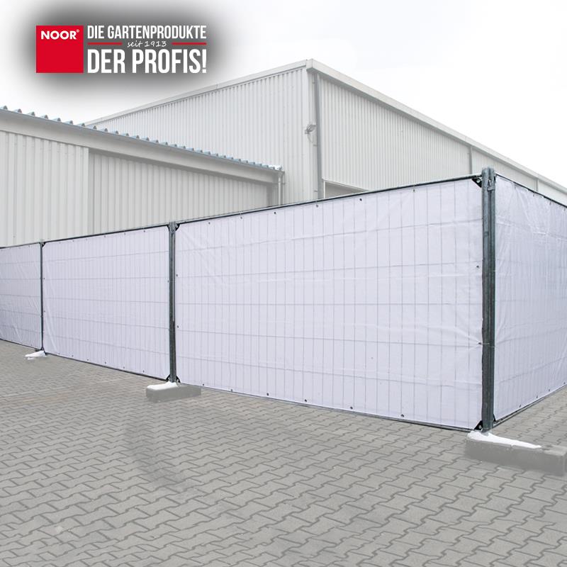 Bauzaunplane Profi 1,76x3,41 m weiß Plane Bauzaun