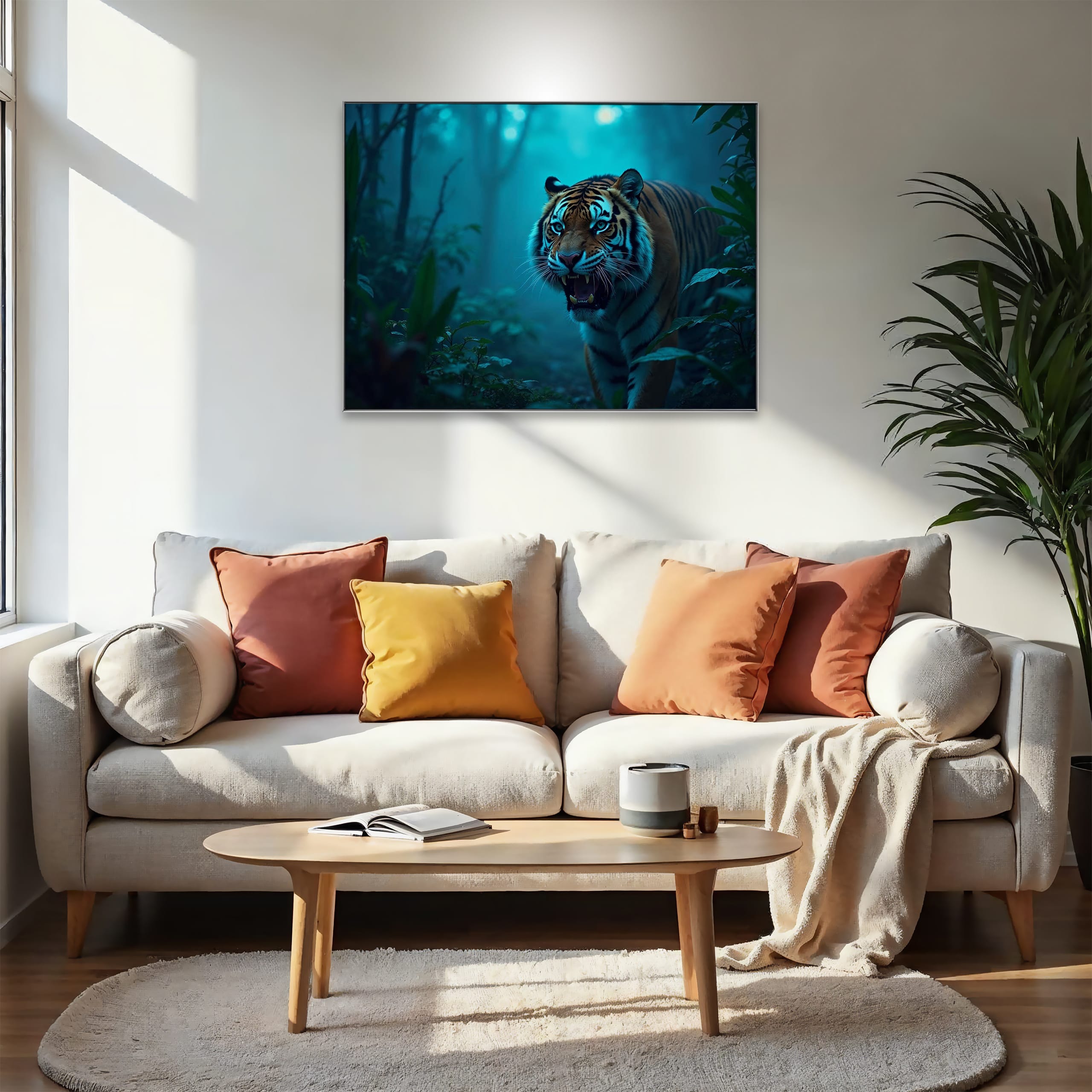 Wandbild Tiger in der Nacht