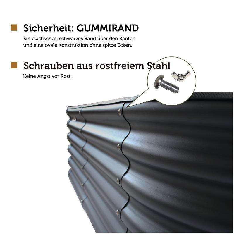 VegTubT Modulares Metall-Hochbeet, Charcoal