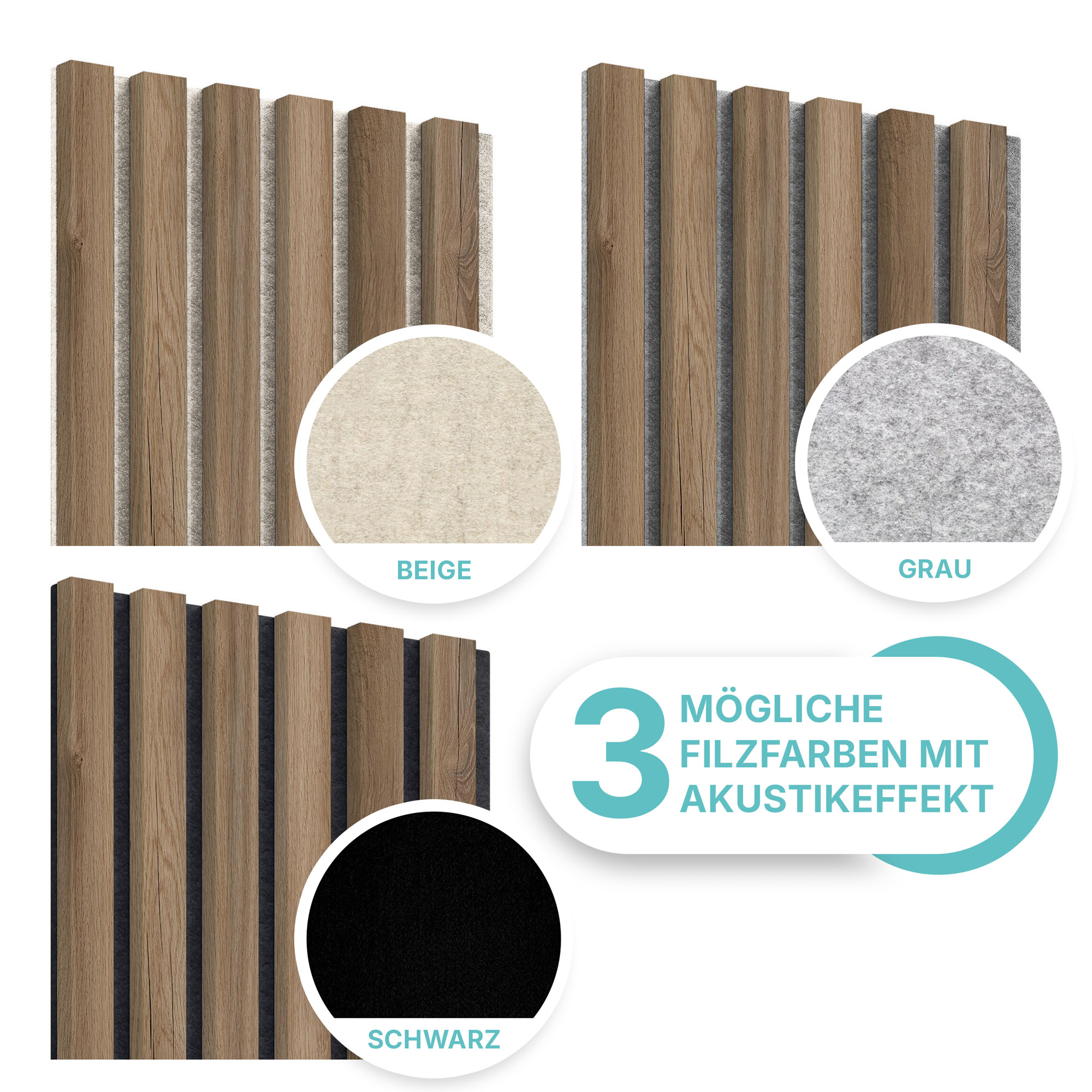 Akustikpaneel in Eiche Dunkel