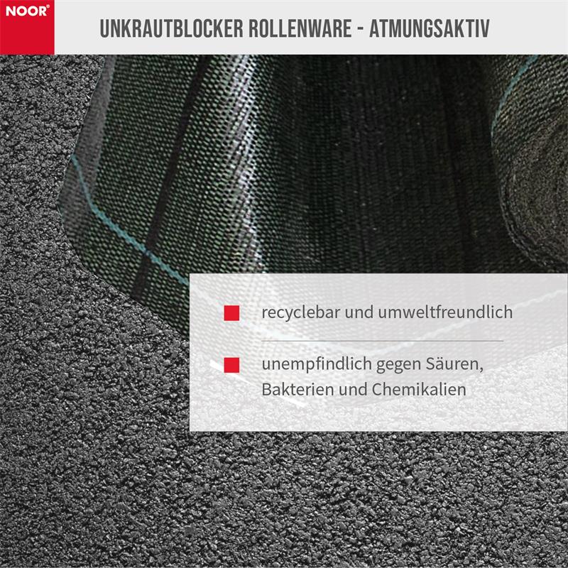 Unkrautblocker Profirolle Schwarz 100% PPQualität: 105 gr/m² / ca. Größe: 0,5x25 m