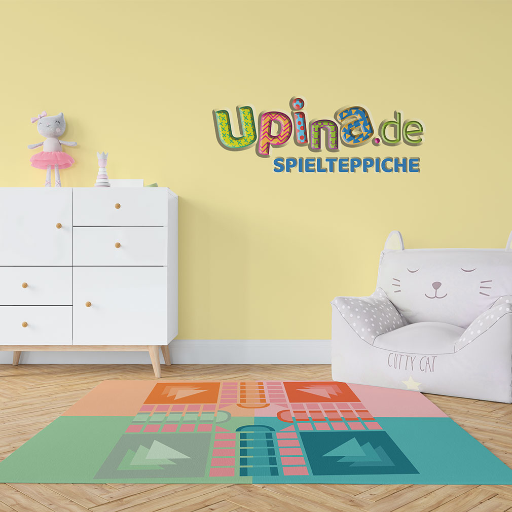 Spielbrett-rosa-Teppich