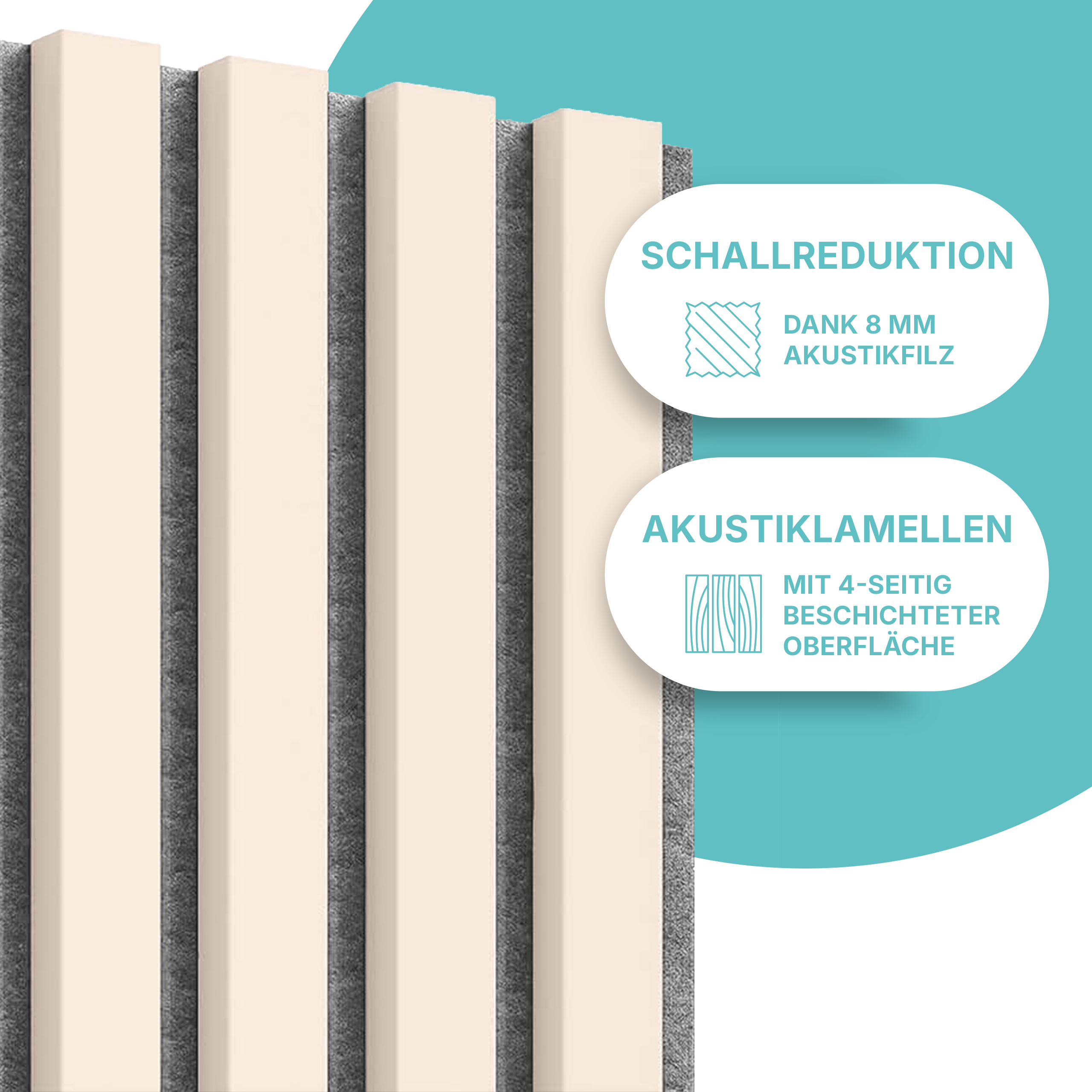 Akustikpaneel in Beige