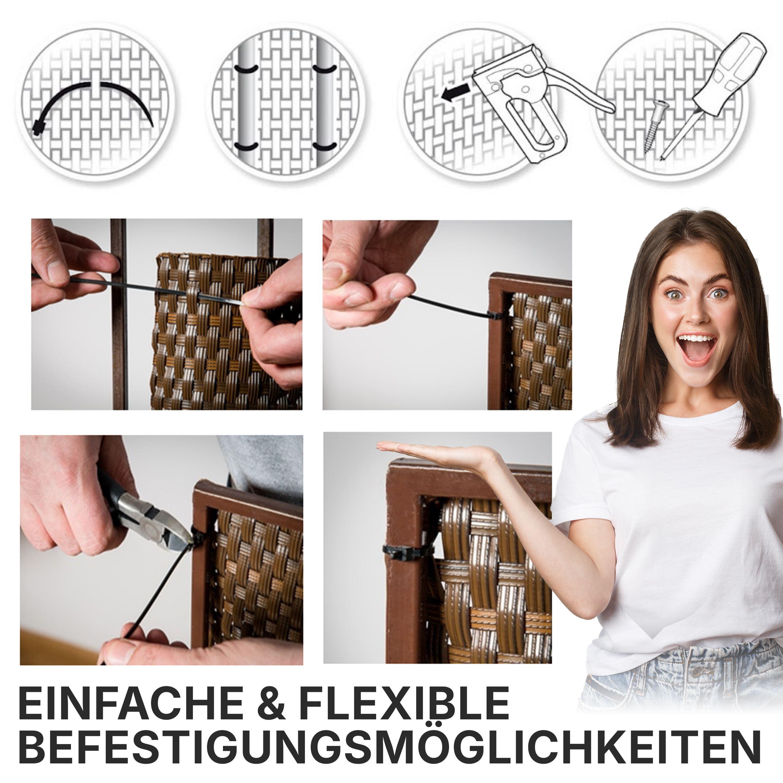 Rattan Sichtschutzmatte FIX Rattan Sichtschutzmatte FIX