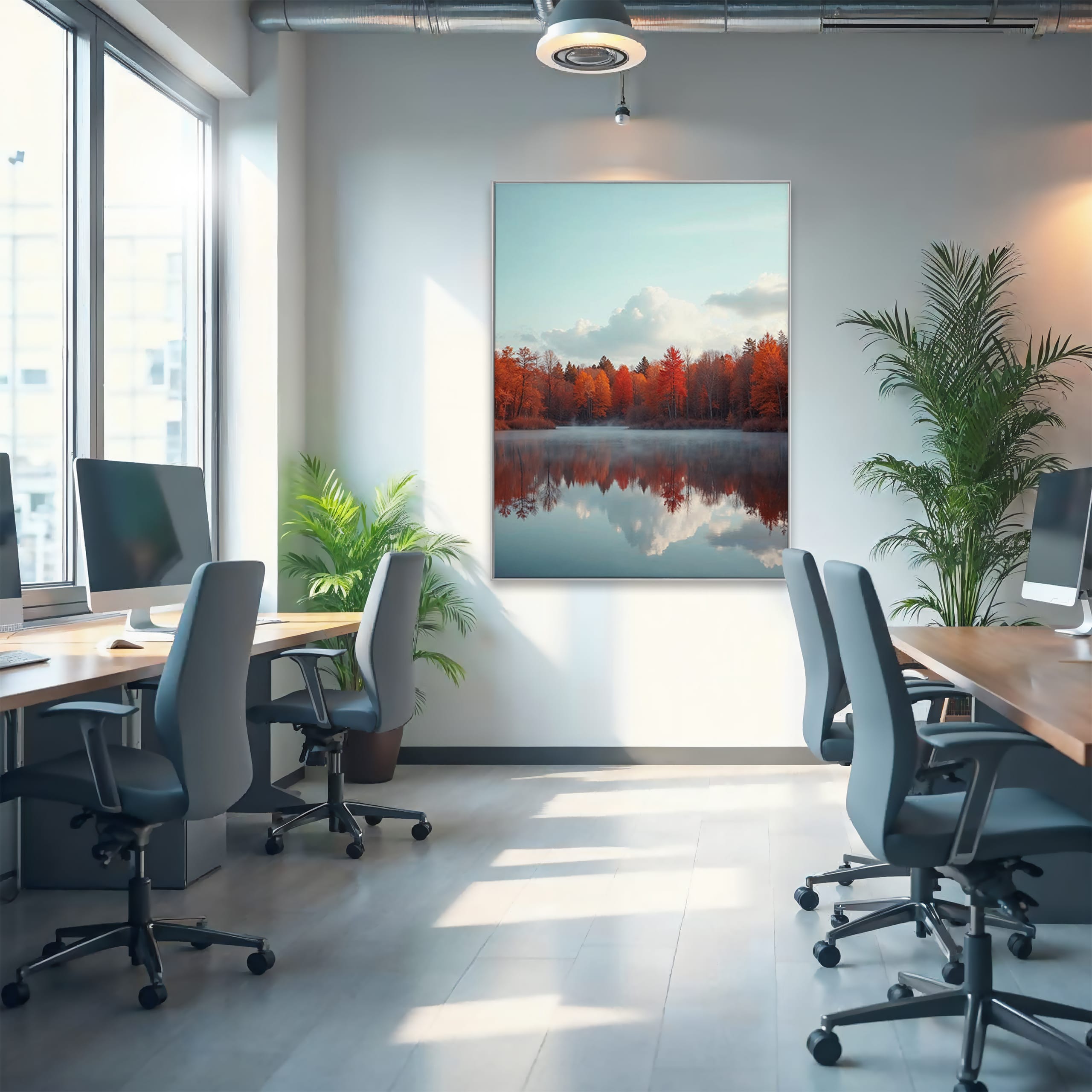 Wandbild Herbst am See