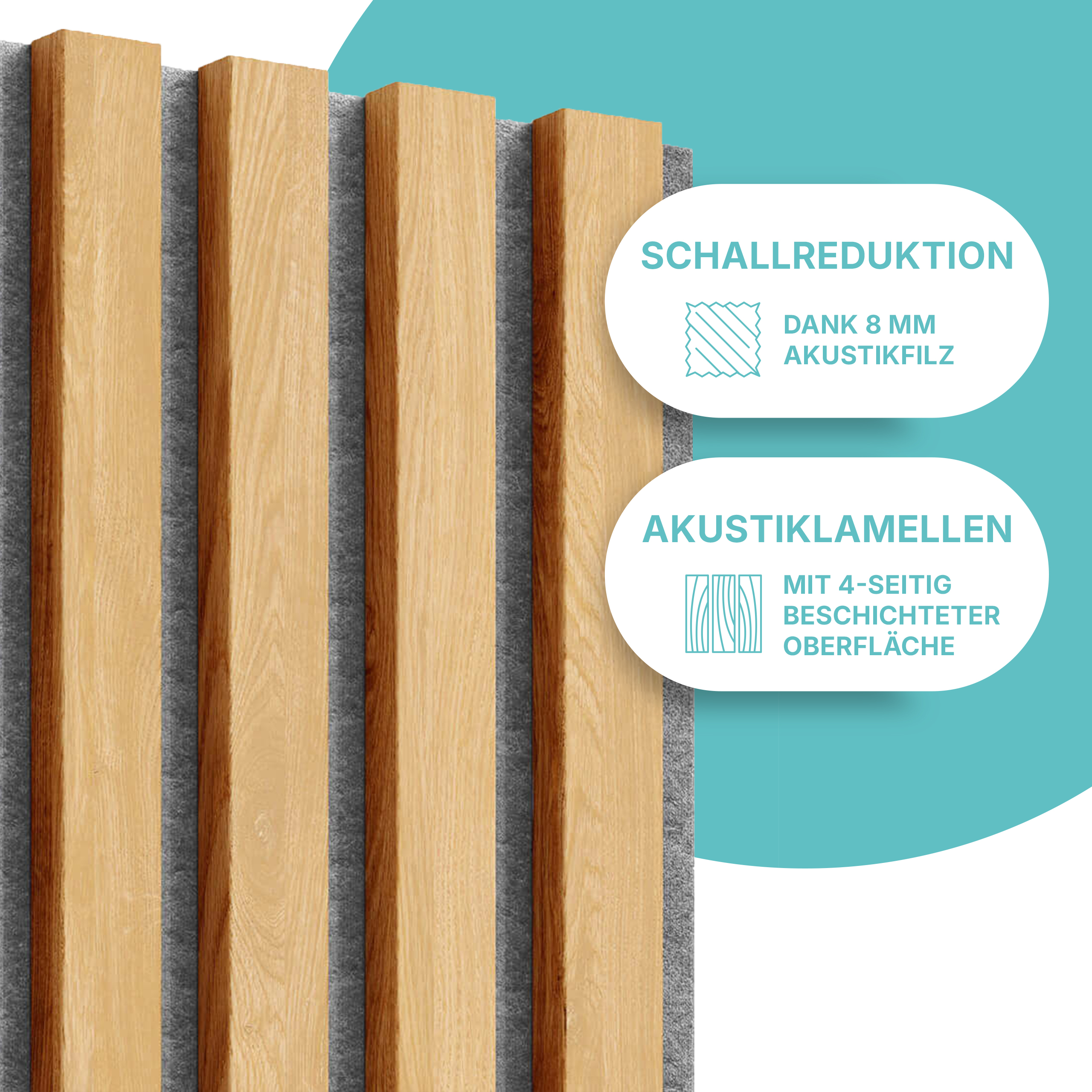 Akustikpaneel in Eiche Natur