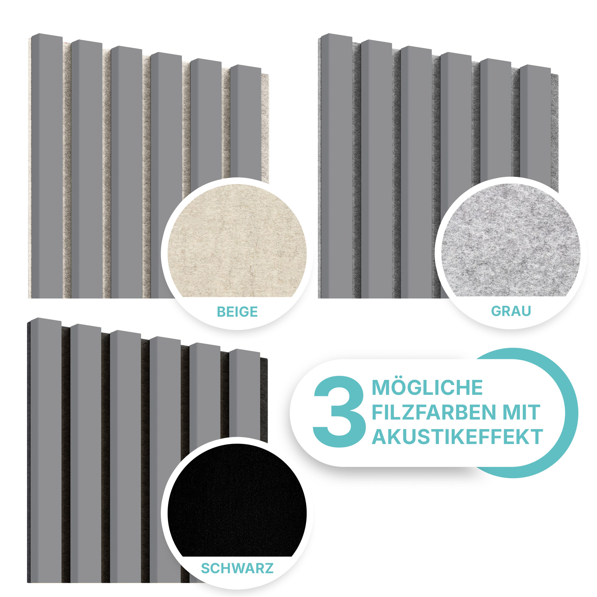 Akustikpaneel in Grau
