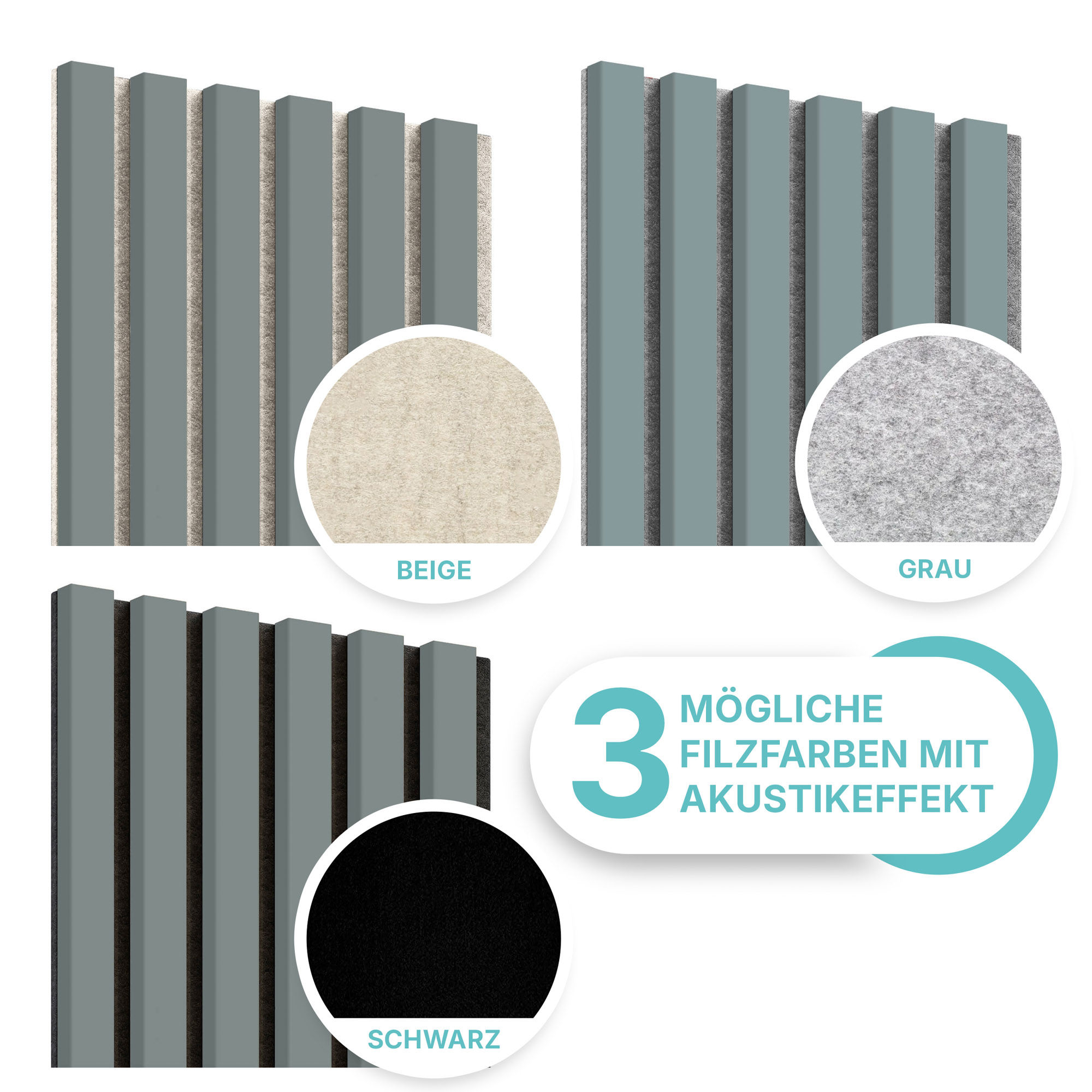 Akustikpaneel in Skandinavisch Grau