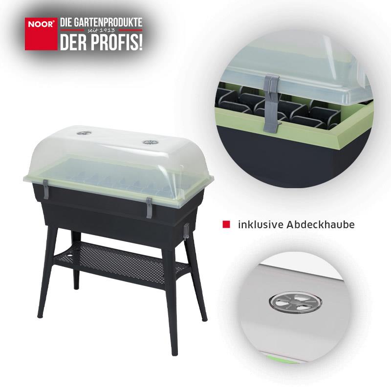 Hochbeet Calipso 81x38x100cm Komplettset mit HaubeFarbe: grün