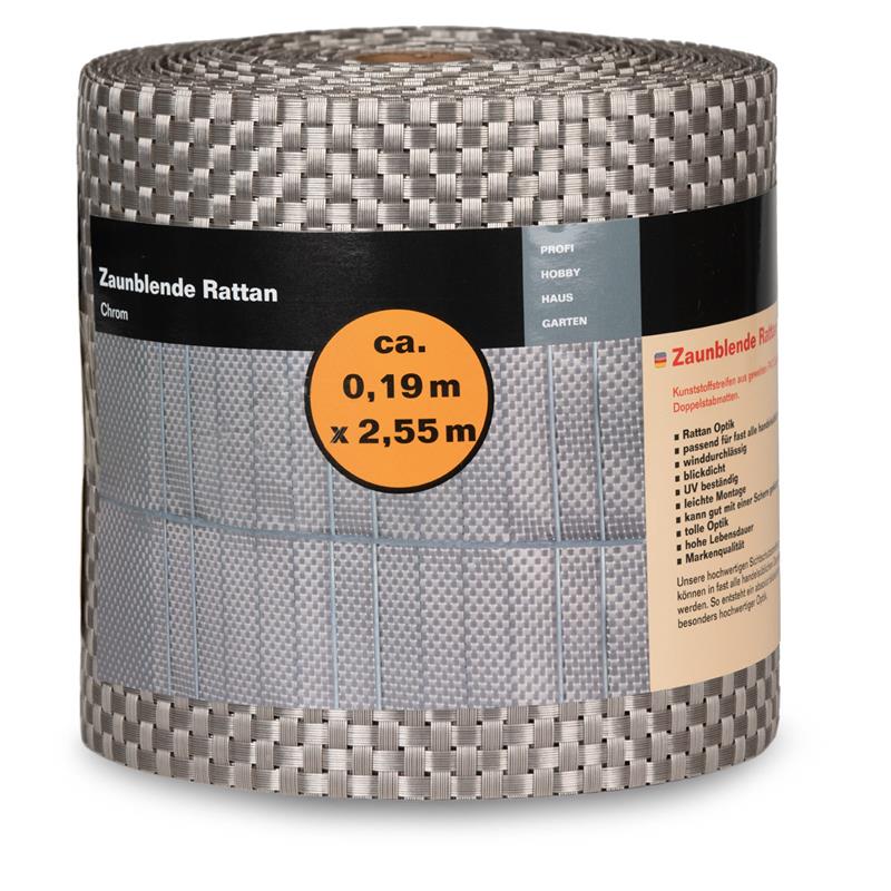 Sichtschutzstreifen 0,19x2,55 m Rattan chrom Sichtschutzstreifen 0,19x2,55 m Rattan chrom