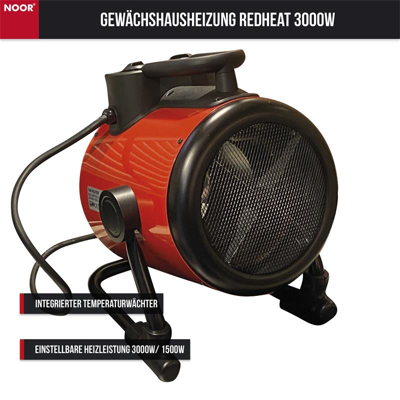 Gewächshausheizung REDHEAT 3000W Thermostat IP24