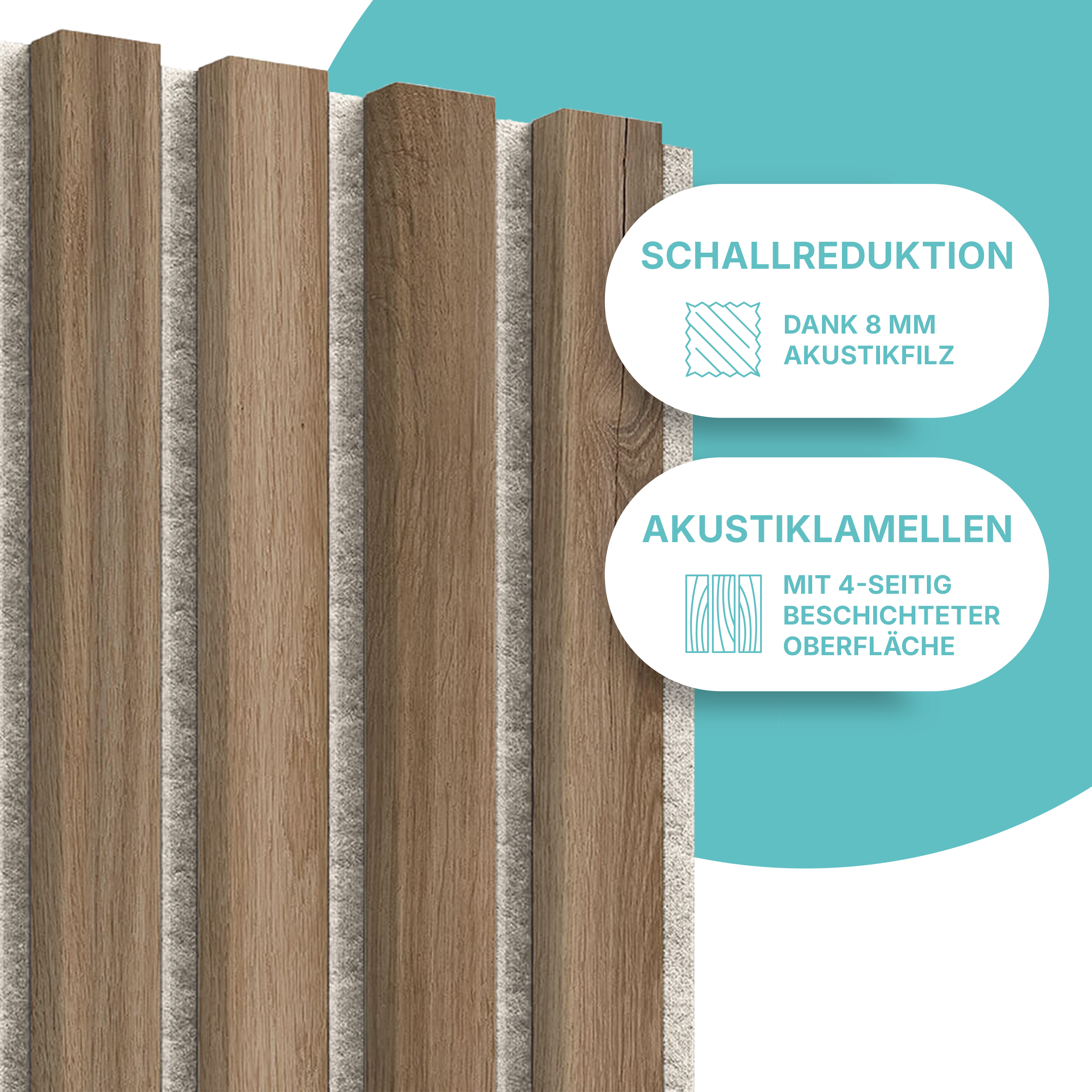 Akustikpaneel in Eiche Dunkel