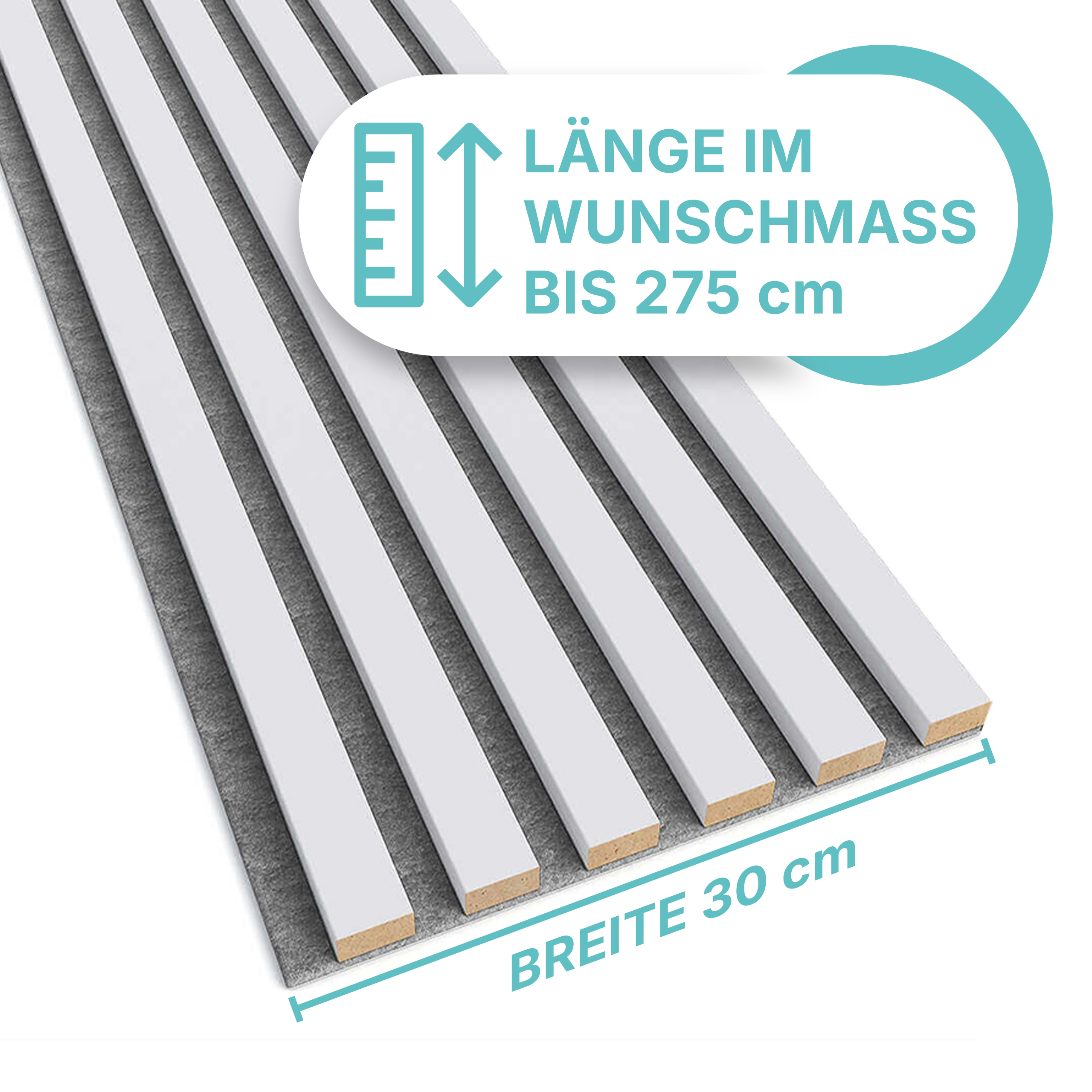 Akustikpaneel in Weiß Matt