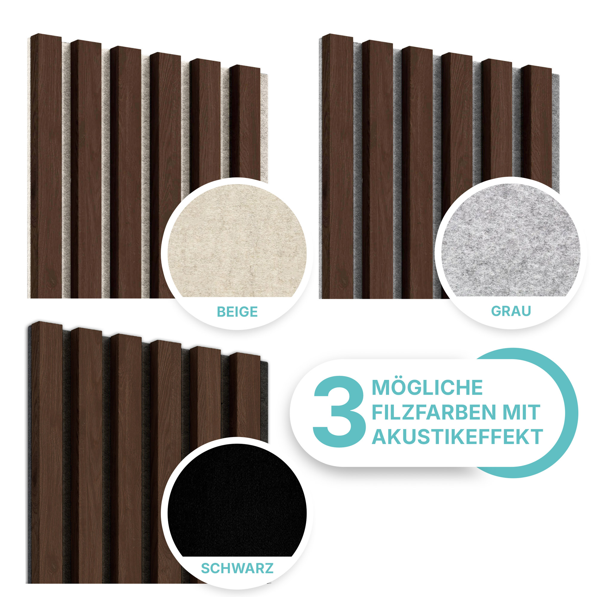 Akustikpaneel in Walnuss