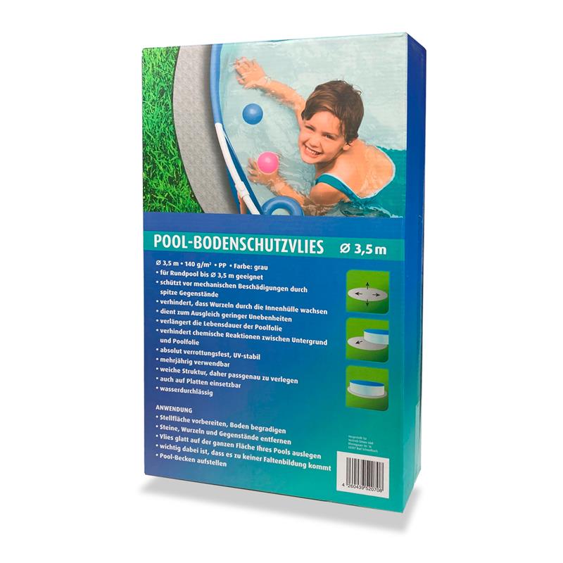 Poolvlies rund PP-Vlies 140 g/m² grau