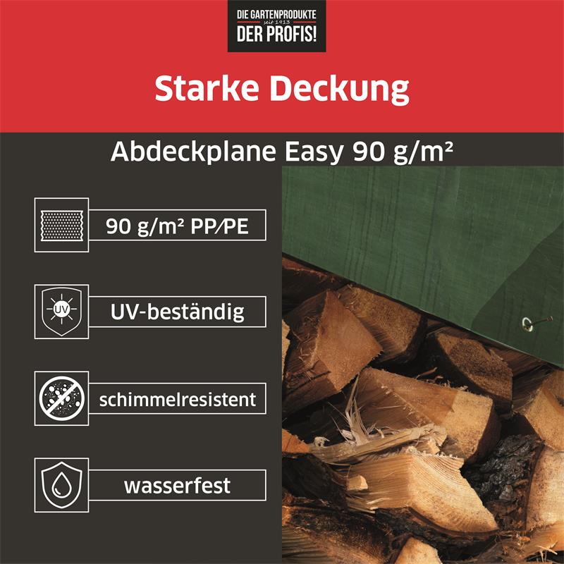 Abdeckplane Easy 90g/m² Gewebeplane AllzweckplaneFarbe: grün / ca. Größe: 2x3 m