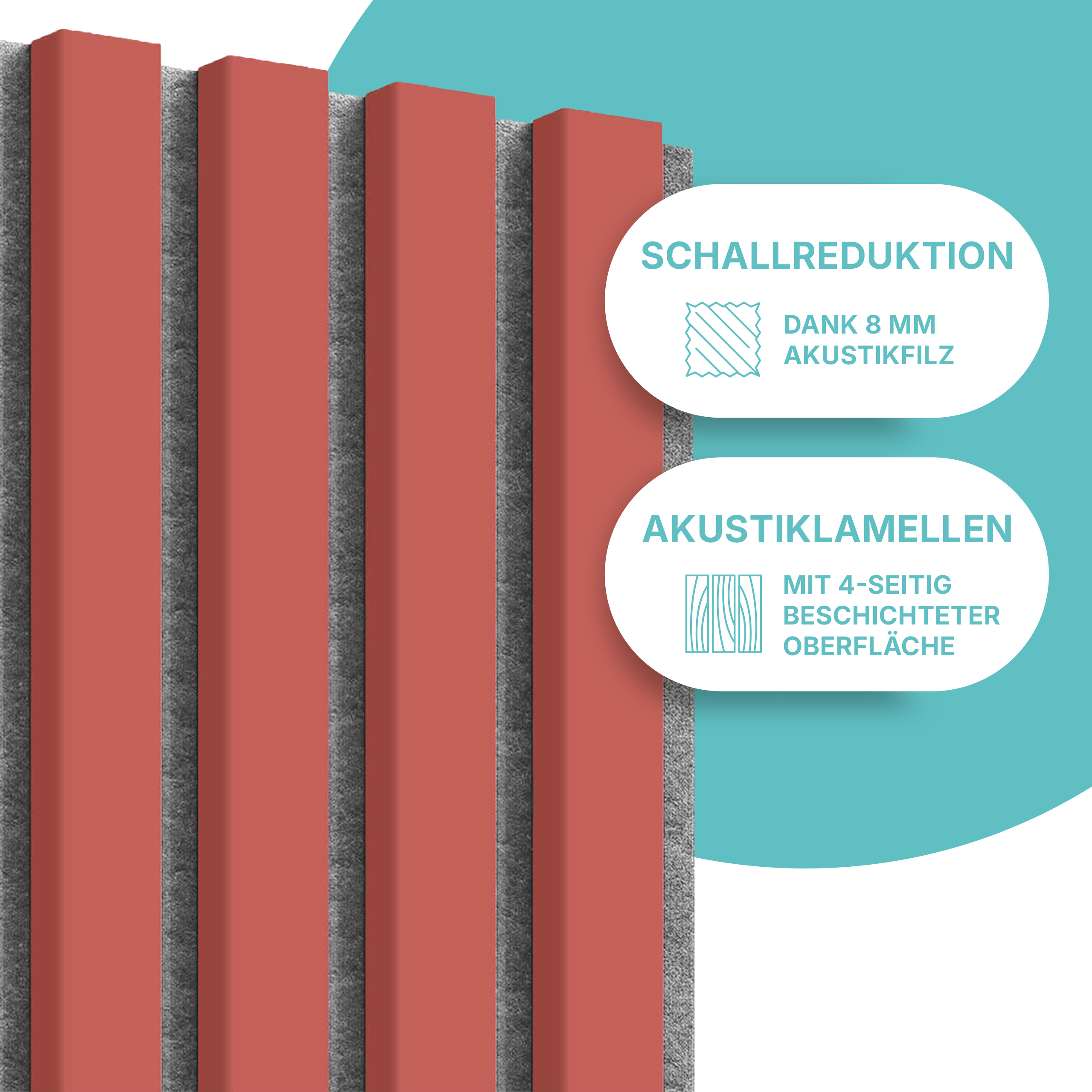 Akustikpaneel in Koralle