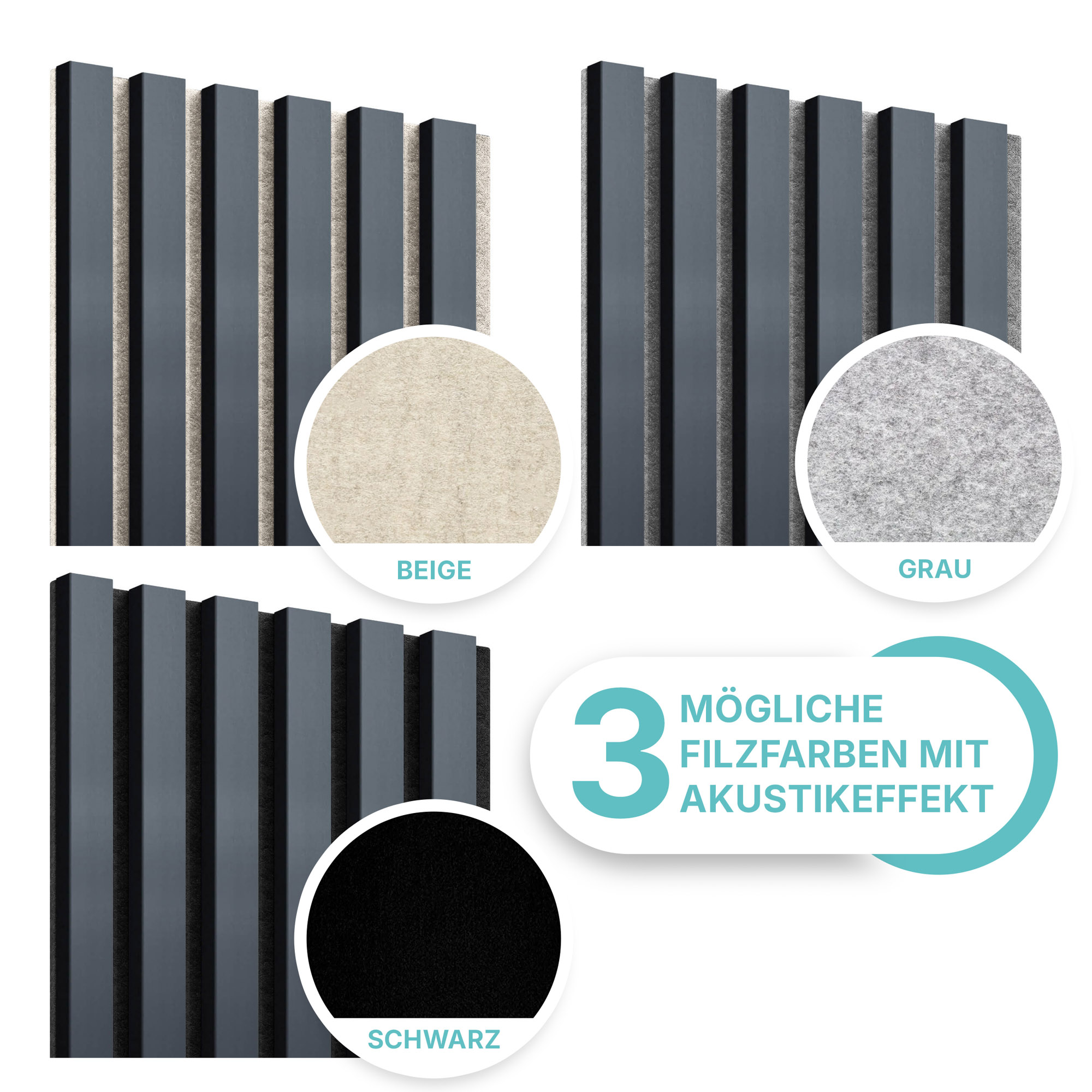 Akustikpaneel in Anthrazit