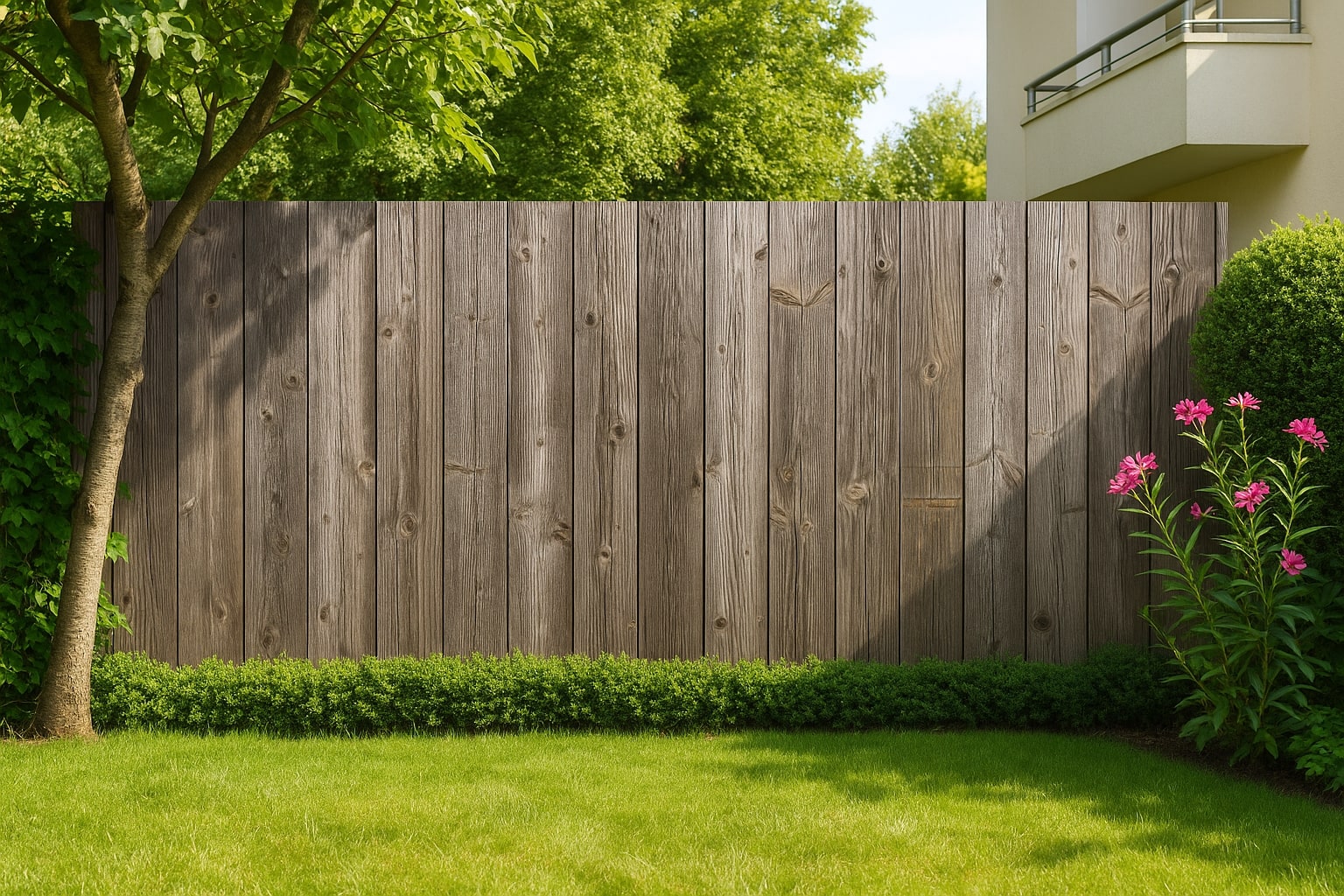 Sichtschutz Holzoptik im Garten