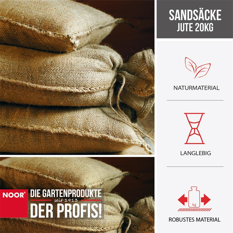 10x Sandsäcke Jute 30x60cm extra stark SB-PACK