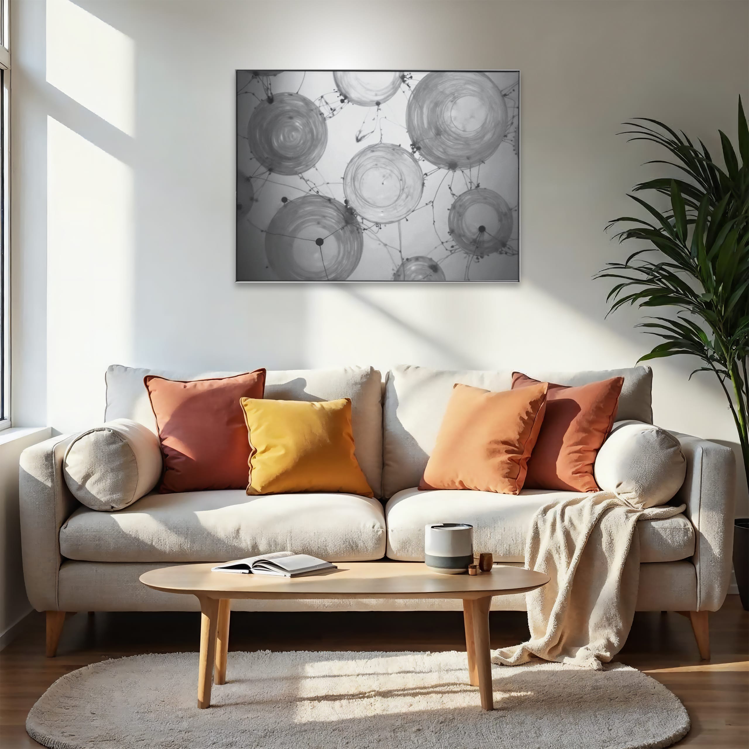 Wandbild Motiv Geschichtete Kreise Anwendung