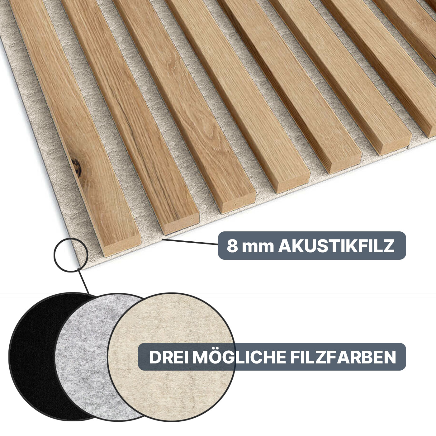 Akustikpaneel in Eiche Artisan 275 cm x 30 cm