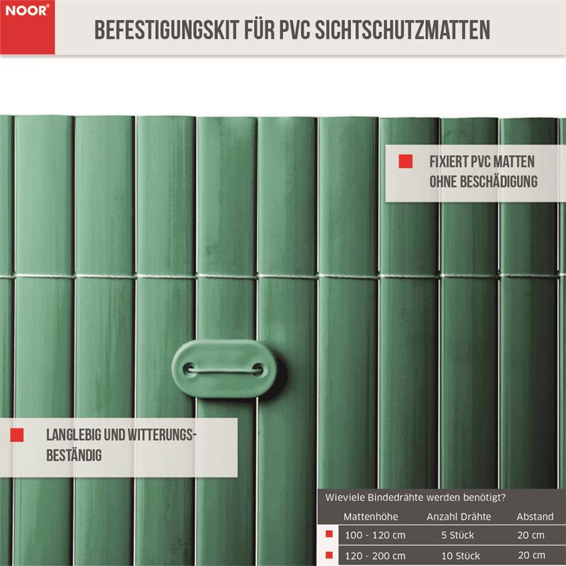 Befestigungskit für PVC Sichtschutzmatten 26 StückFarbe: grün