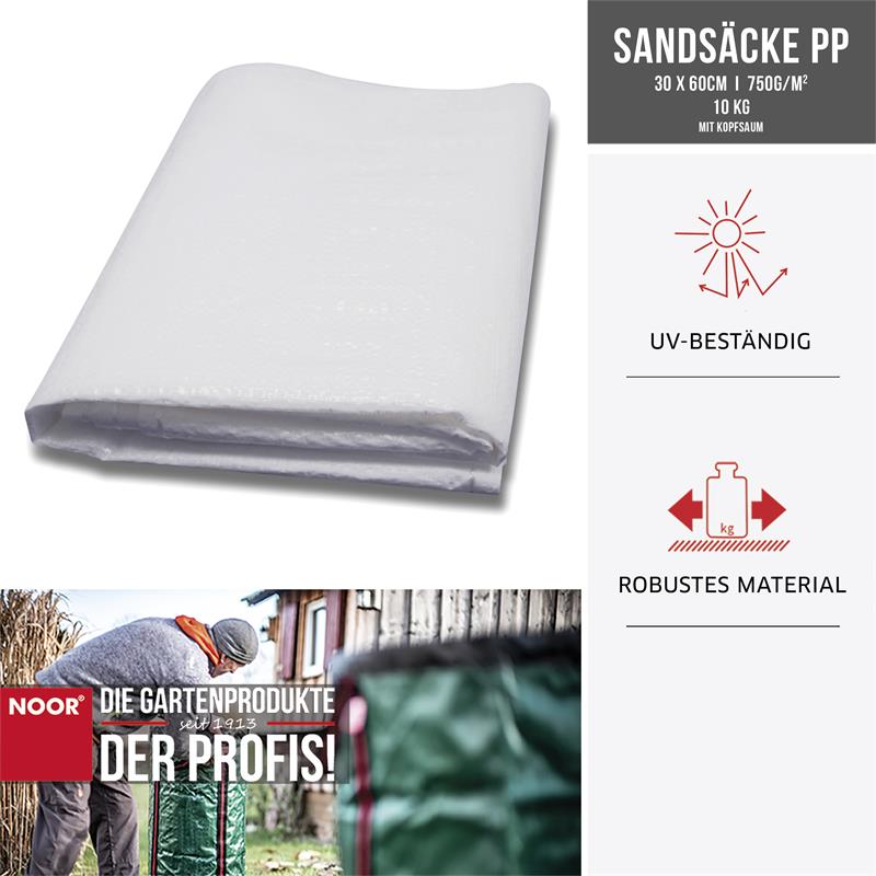 Sandsäcke PP 30x60 cm unverpackt unbefüllt UV