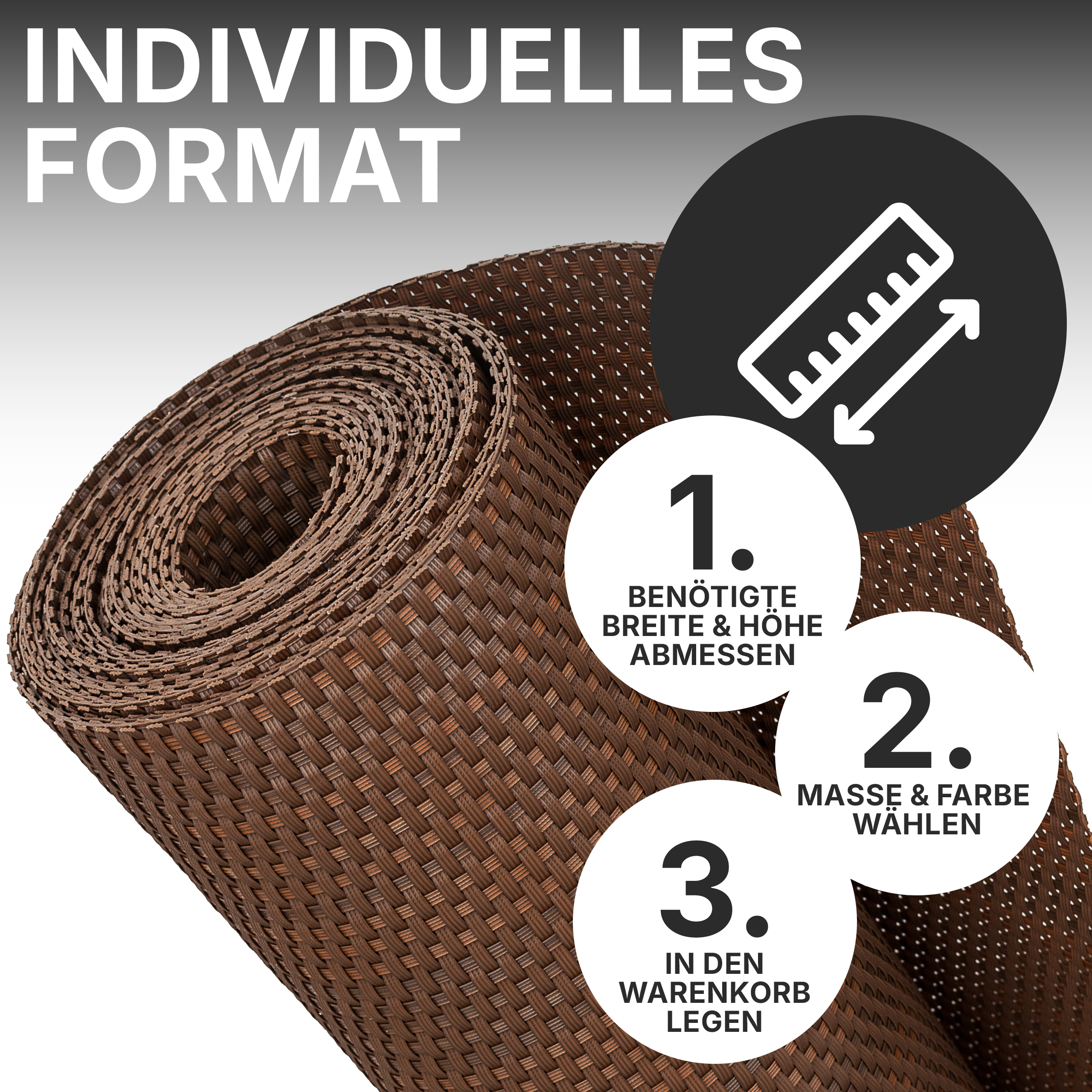 Rattan Sichtschutz im Wunschmaß Rattan Sichtschutz im Wunschmaß