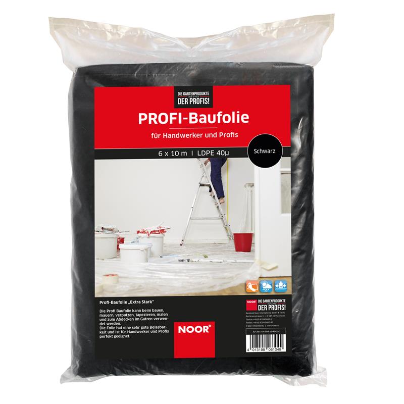 Profi Baufolie extra stark Abdeckfolie LDPEQualität: Typ 40 / ca. Größe: 6,00 x 10,00 m schwarz