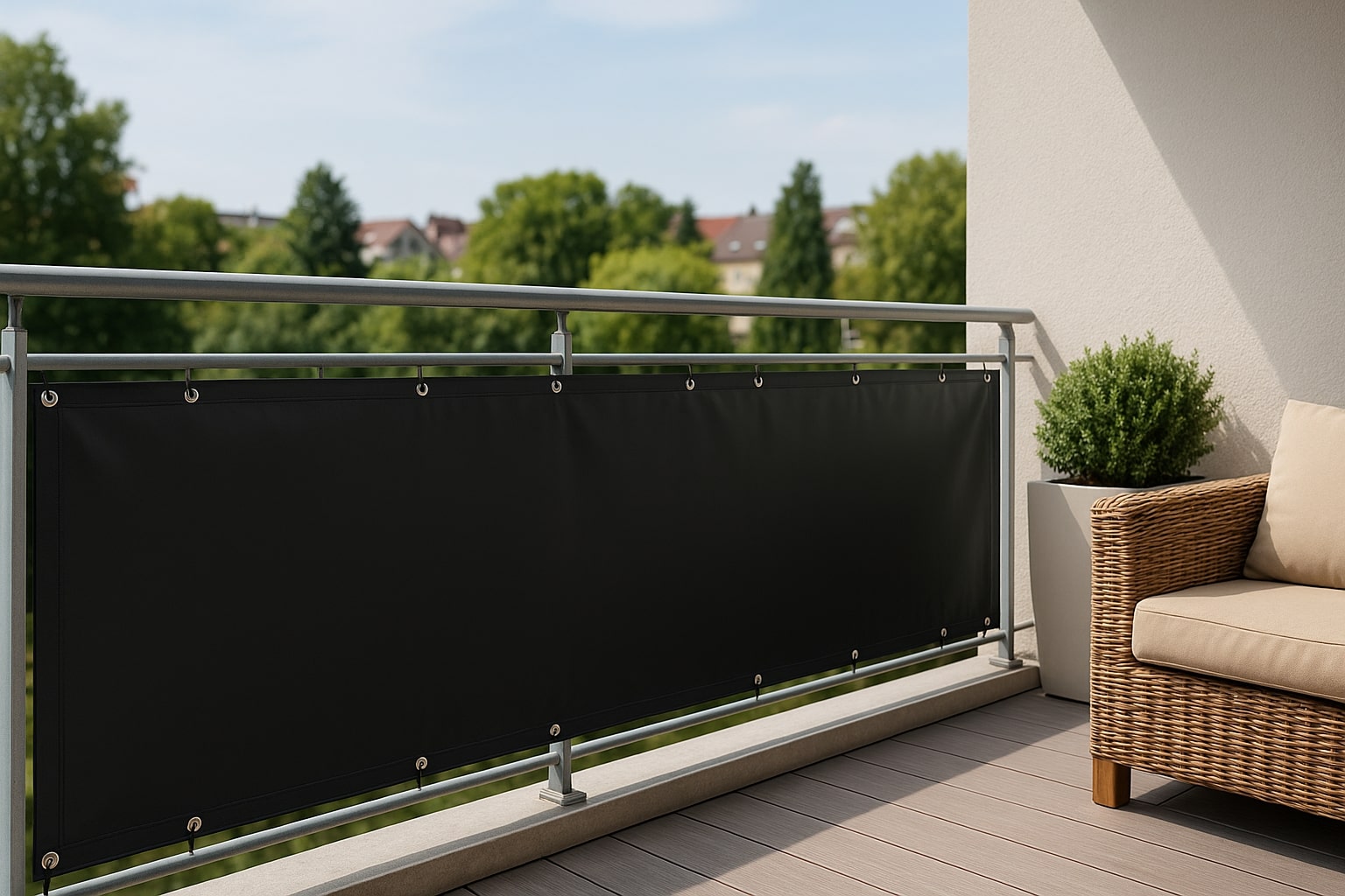 Sichtschutz Schwarz Balkon