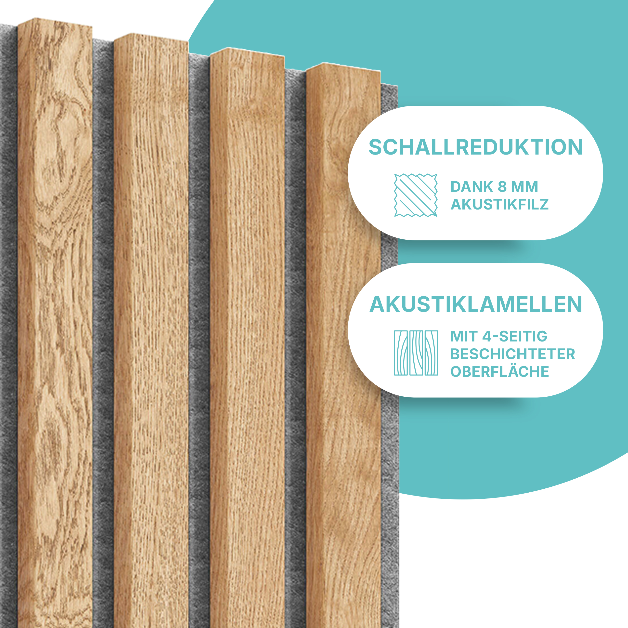 Akustikpaneel in Eichenfurnier